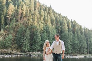 Tan Vest and Jeans Groom Ensemble