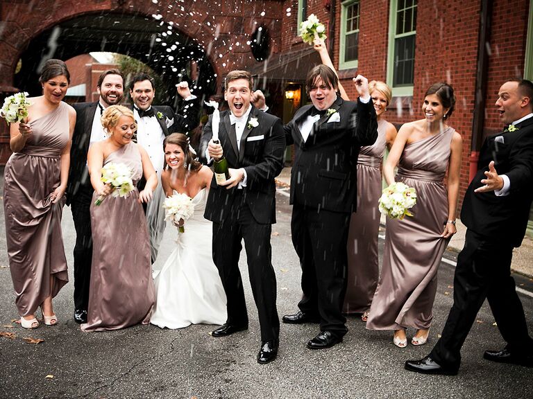 Champagne shower wedding send-off