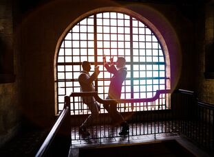 Kyle and Jeremy wanted their wedding, which took place in front of a bank vault at The Treasury on The Plaza in St. Augustine, Florida, to be "beautif
