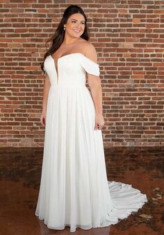 Essense of Australia D3824 plus A-Line Wedding Dress