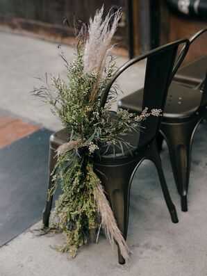 Dried Grasses as Aisle Marker Arrangements