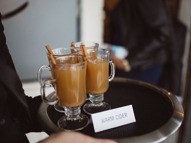 wedding drink ideas hot spiked cider