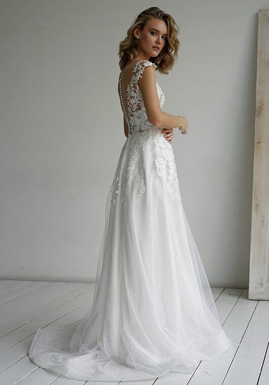 Olivia Bottega Light Ivory Lace Wedding Dress Enn A-Line Wedding Dress - 7