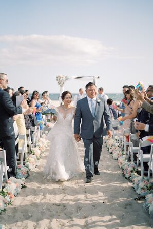 Ceremony Recessional at Wychmere Beach Club in Harwich Port, Massachusetts