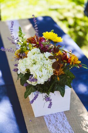DIY White Stained Wooden Centerpieces