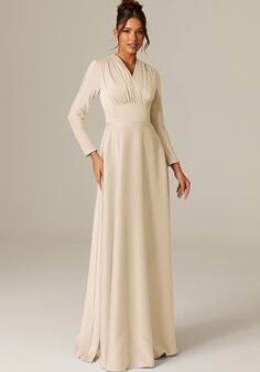 AW Bridal AW APRIL DRESS V-Neck and Plunge Bridesmaid Dress
