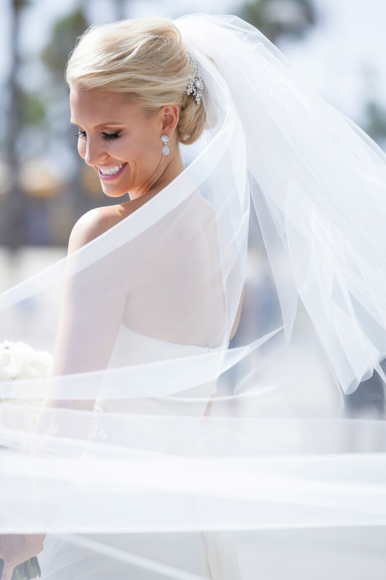 White double tier tulle veil 