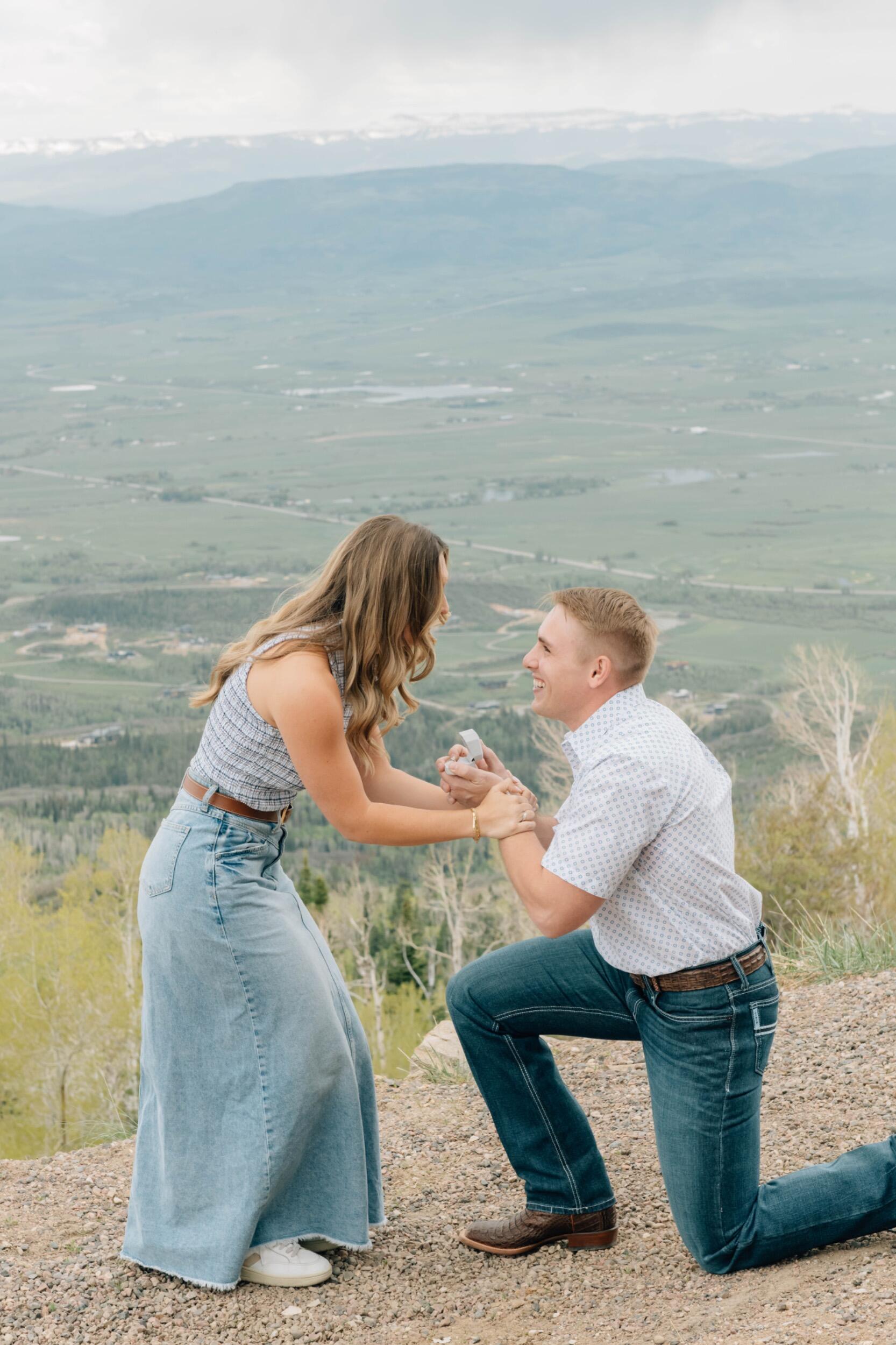 The best day of our lives! Macrae asked me to spend forever with him in my favorite place on earth — Steamboat. It was the most thoughtful, perfectly planned day, made even more special when both of our families surprised me there. I was completely clueless it was happening (which, if you know me, is beyond impressive that Macrae pulled it off!)