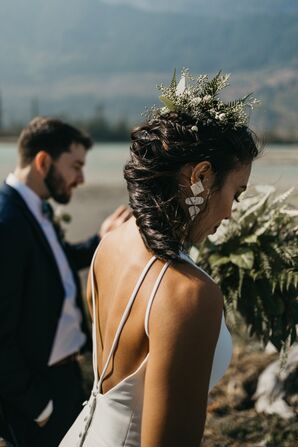 Bride Wearing Earrings Ethically Made by Filipino Artisans