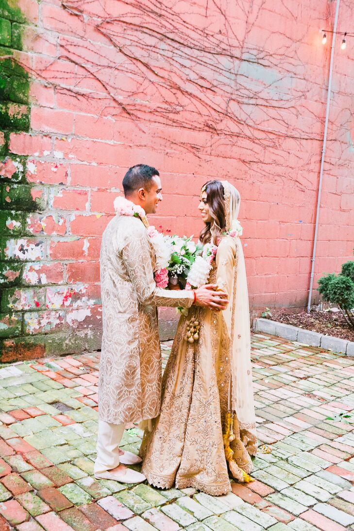 Custom Embellished Gold Lehenga