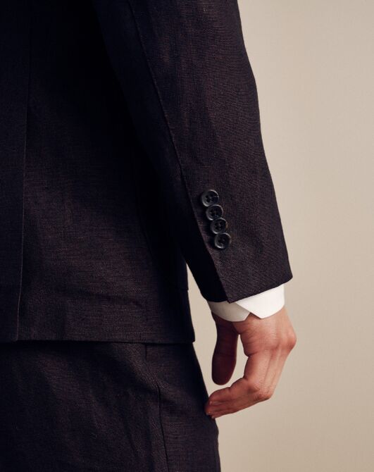 Tie Bar The Lakeshore Linen Chocolate Brown Jacket Brown Tuxedo - 6