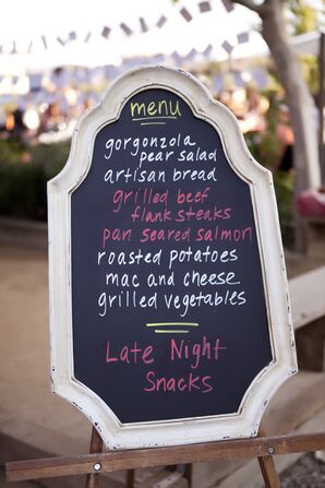 Chalkboard Menu