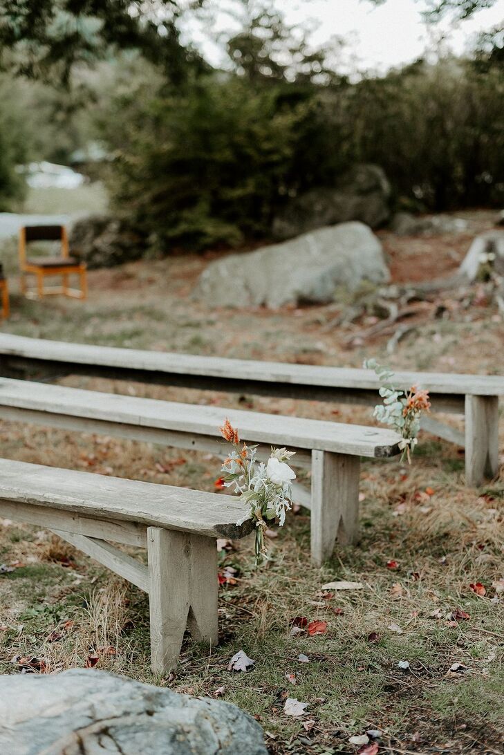 Natural Wood Benches for Ceremony Seating