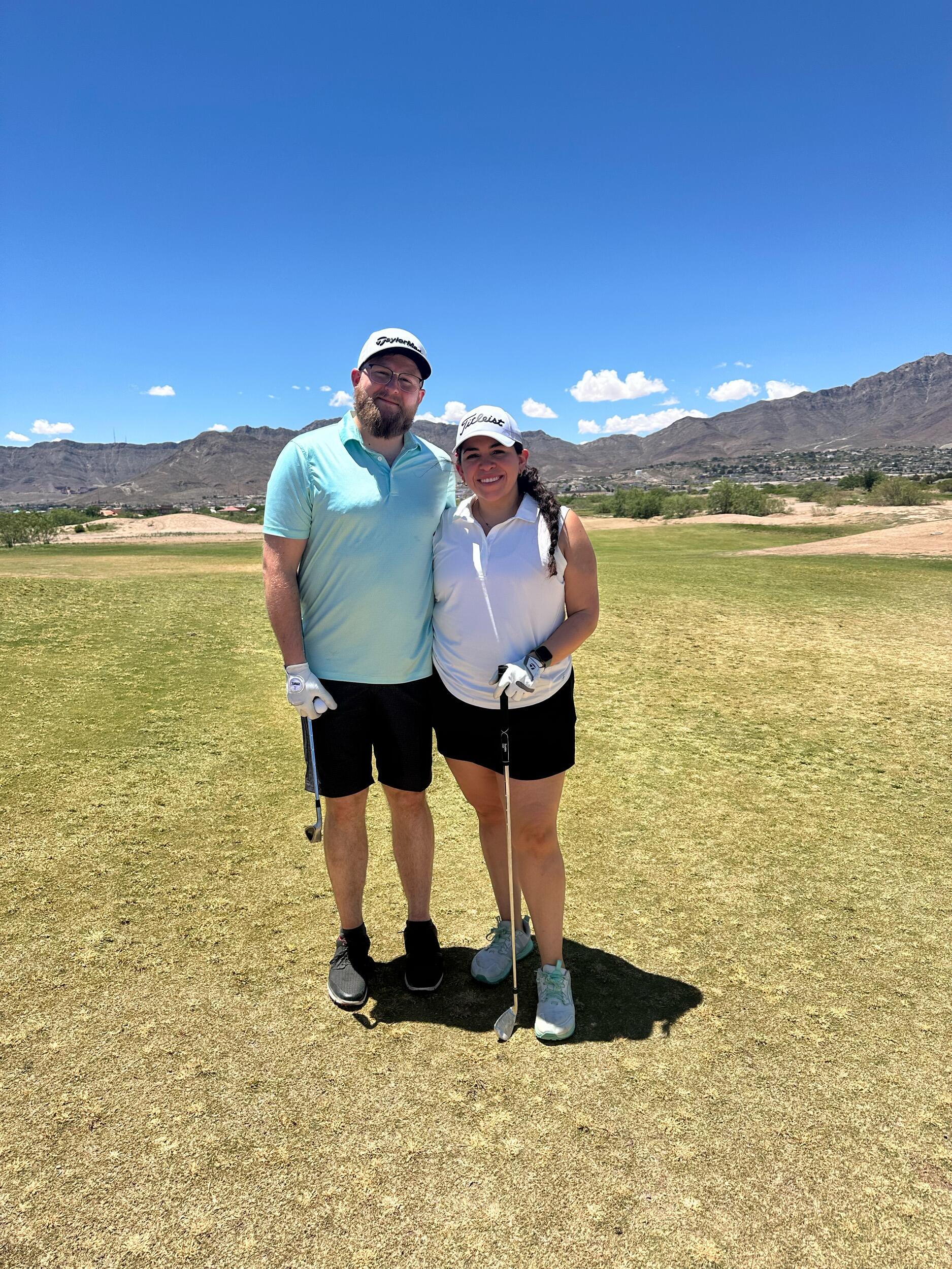 Getting in a round of golf in El Paso, one of our favorite things to do together 