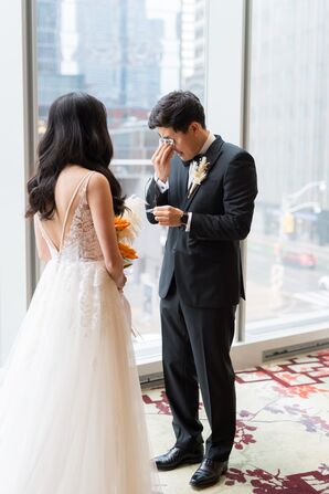 Groom Crying During Wedding First Look