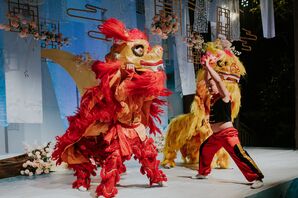 Lion Dancers at Wedding in Zhangjiajie, China