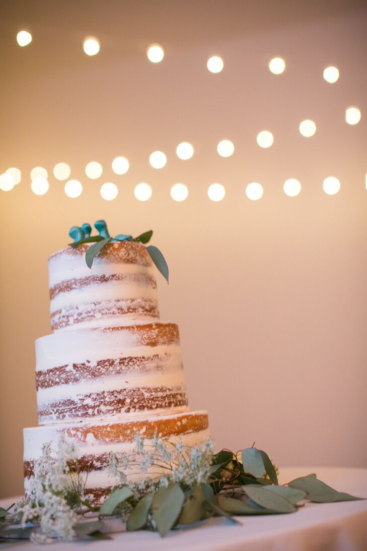 Three-Tier Naked Cake With Eucalyptus