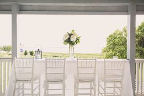 All-White Waterfront Cocktail Hour Decor