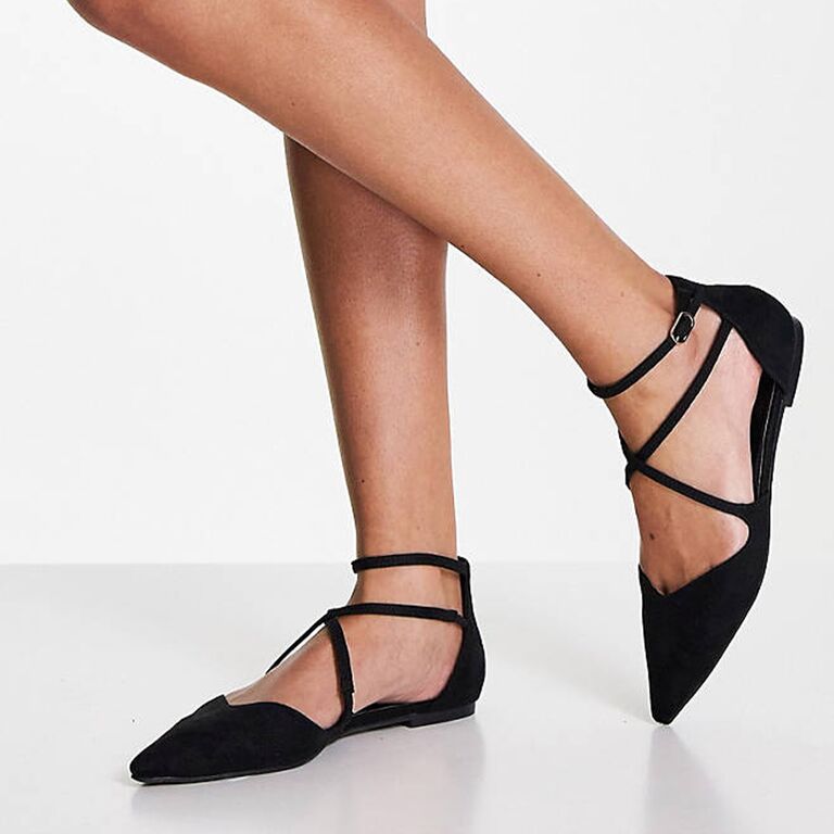 Black pointed toe ballet flats from ASOS