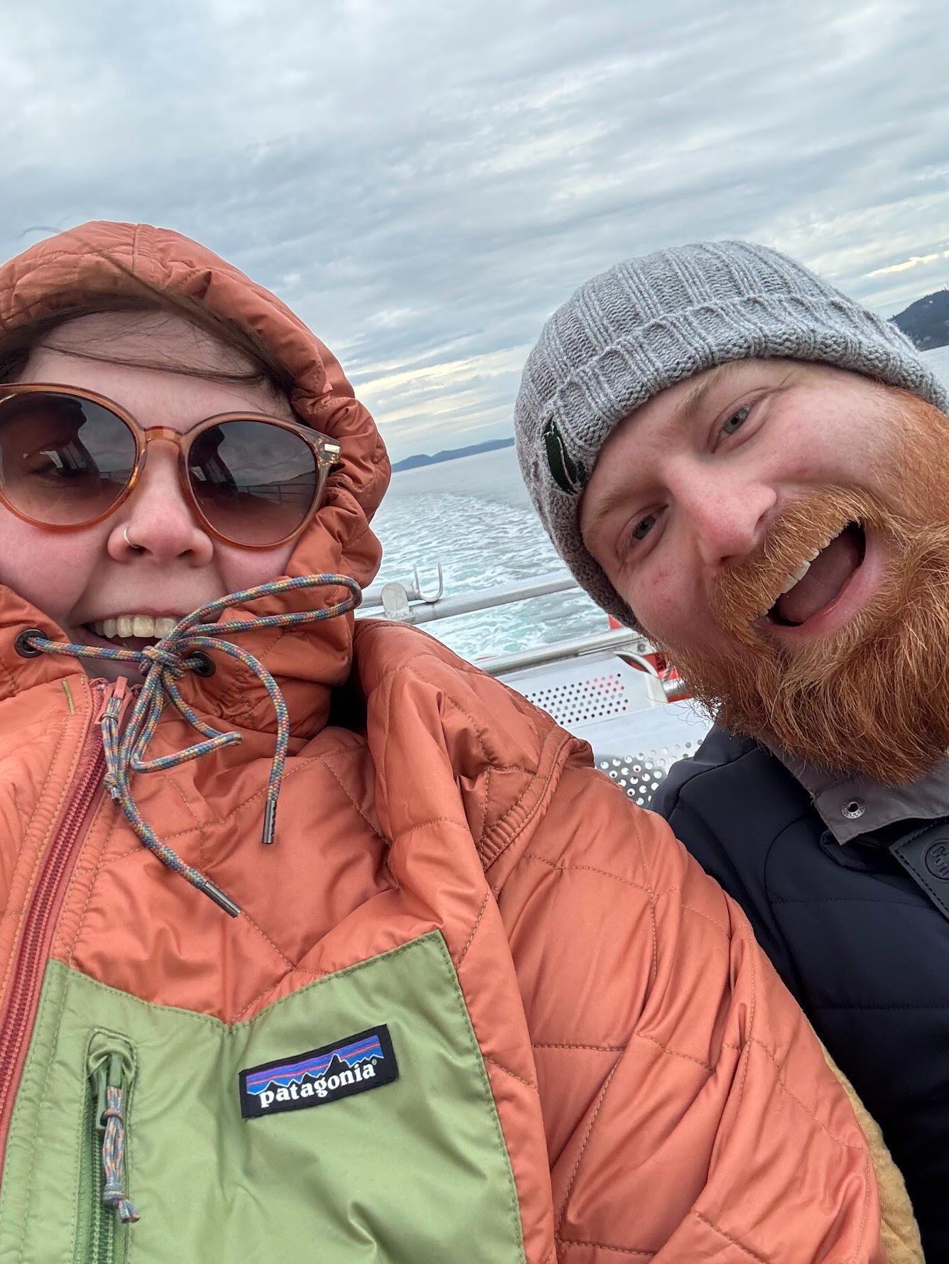 Back to Orcas Island! Freezing on a whale watching tour. 