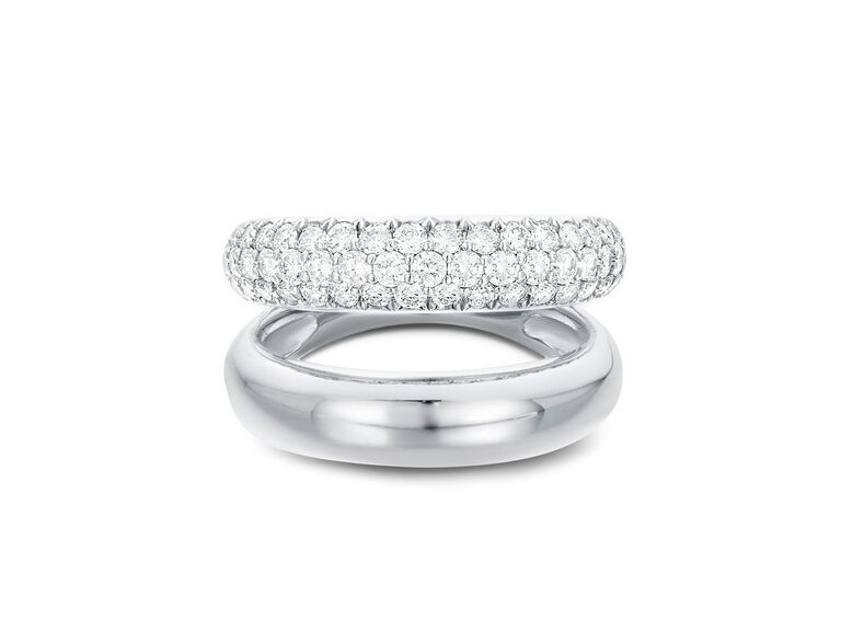 ring with twin domed bands 