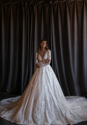 Olivia Bottega Sparkly Wedding Gown Indjoy with Sleeves Ball Gown Wedding Dress