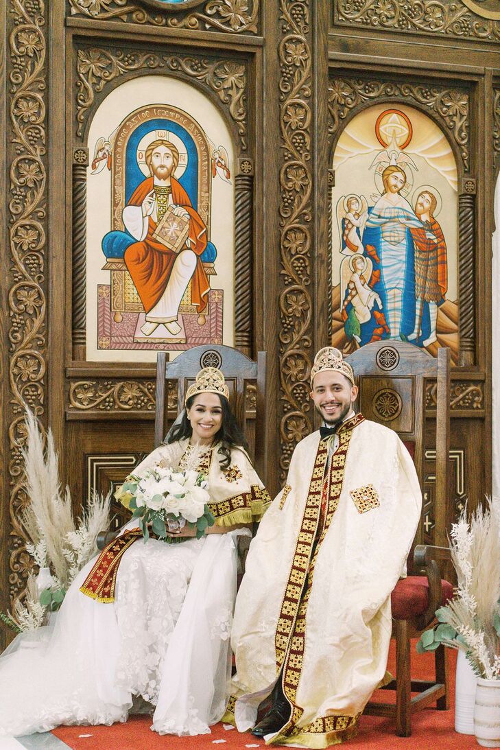 Bride and Groom During Egyptian Coptic Orthodox Ceremony