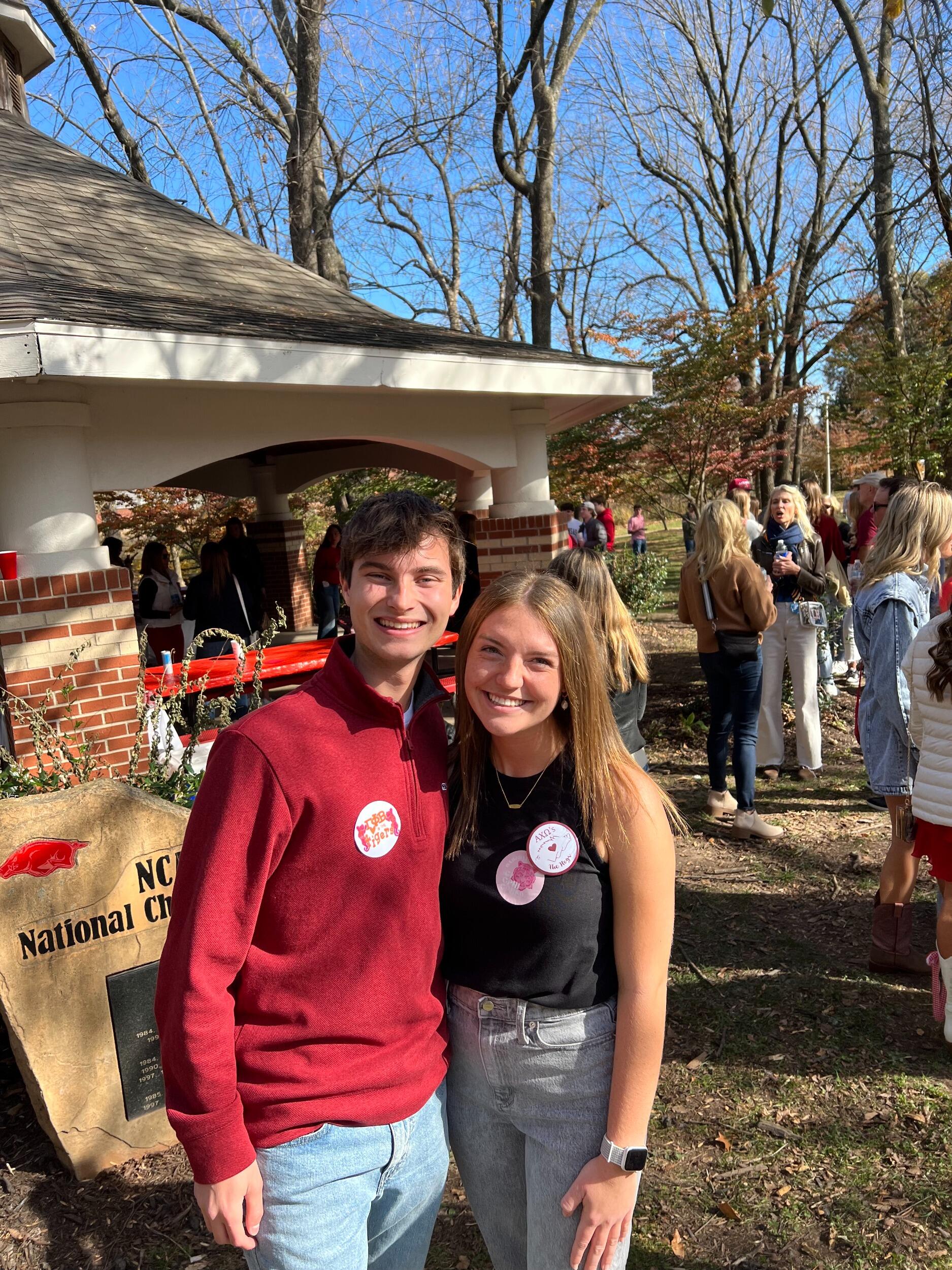 Arkansas played Auburn in football in which we had a Wichita tailgate where she got to meet my family and friends!