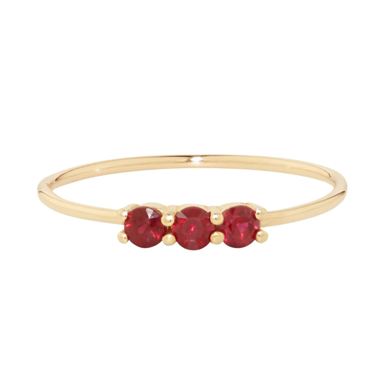 Jennie Kwon Still Life Ruby Ring in 14K Yellow Gold