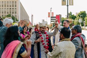 Traditional Groom's Entrance at Indian Wedding