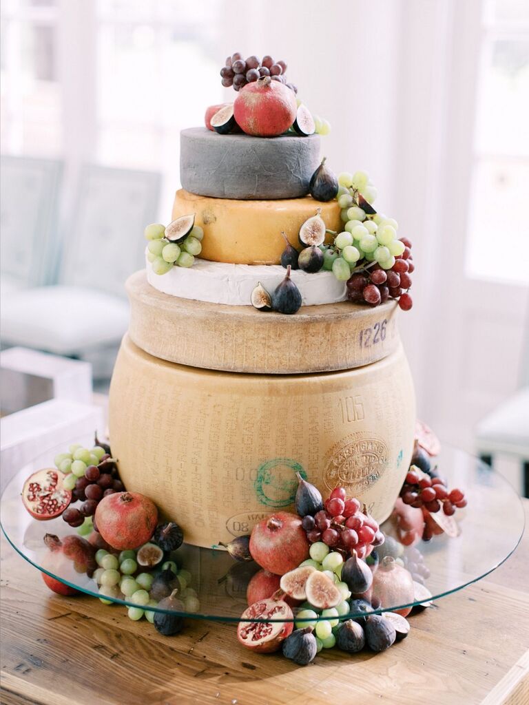 Cheese wheel wedding cake