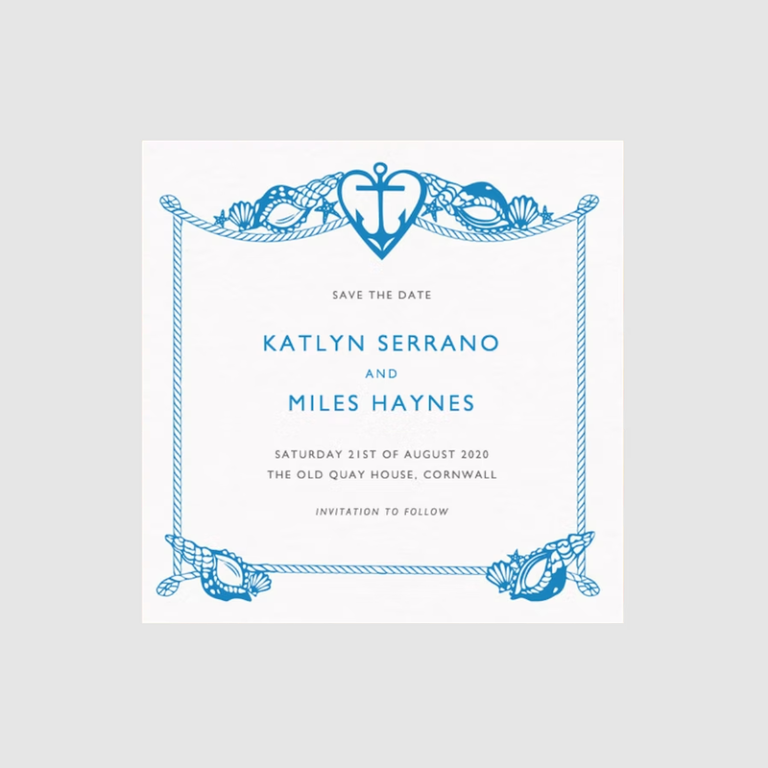 Delightful nautical save-the-date cards