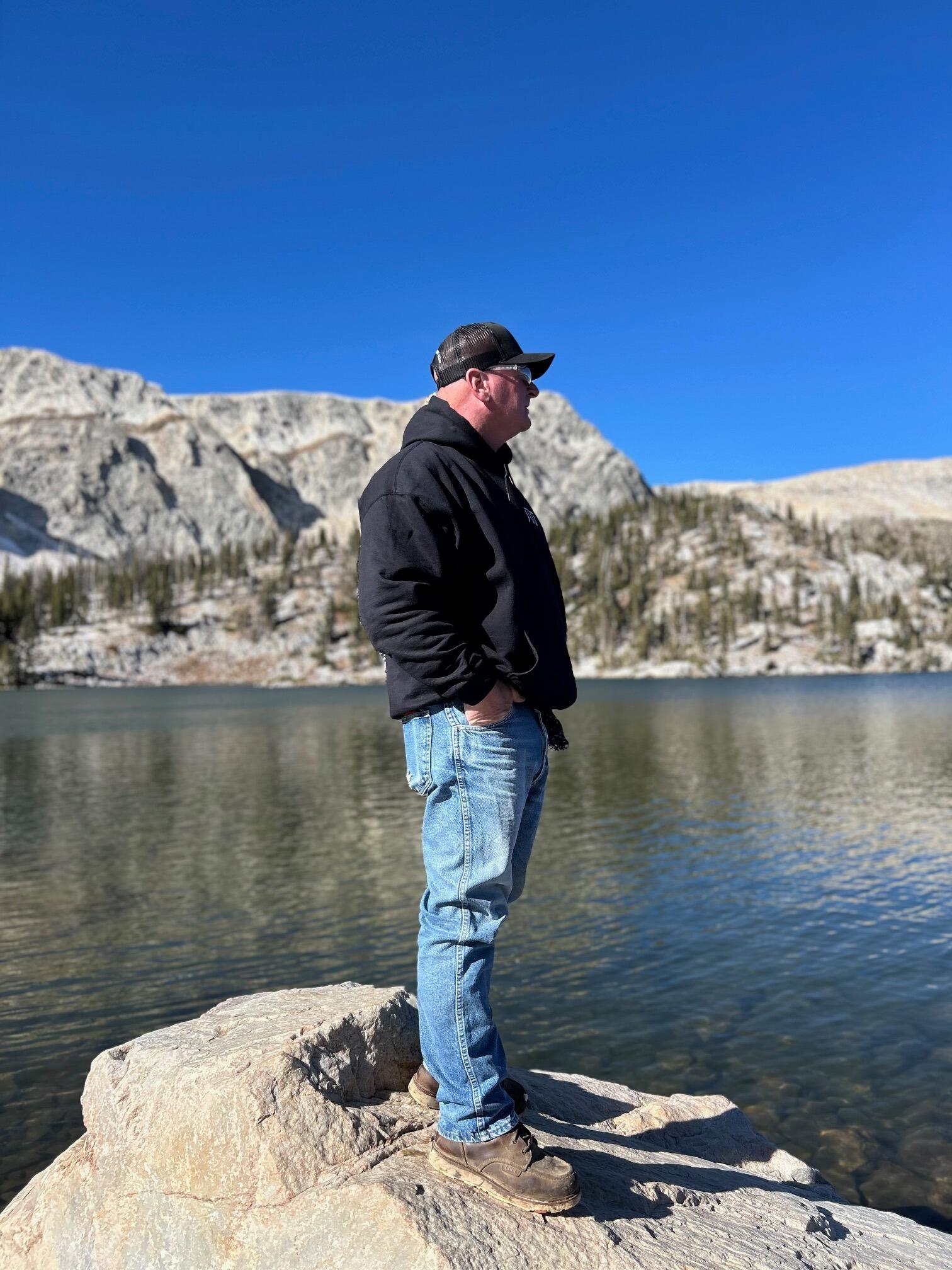 Jess was sneaking pics of a handsome feller on a rock at Medicine Bow State Park, WY. 