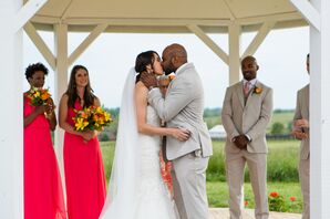 Floral Lace Bodice Wedding Dress