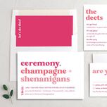 pink barbie fun wedding invitations