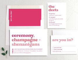 pink barbie fun wedding invitations