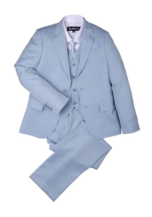 BLACKTIE "Liam" Powder Blue Suit (5-Piece Set) Flower Girl Dress and Ring Bearer Outfit - 7