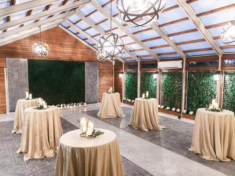 Outdoor reception space at The Belamour small wedding venue in Houston, Texas