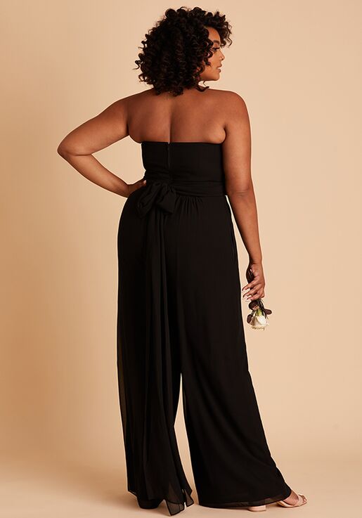 Birdy Grey Gigi Convertible Jumpsuit in Chiffon Black Sweetheart Bridesmaid Dress - 6