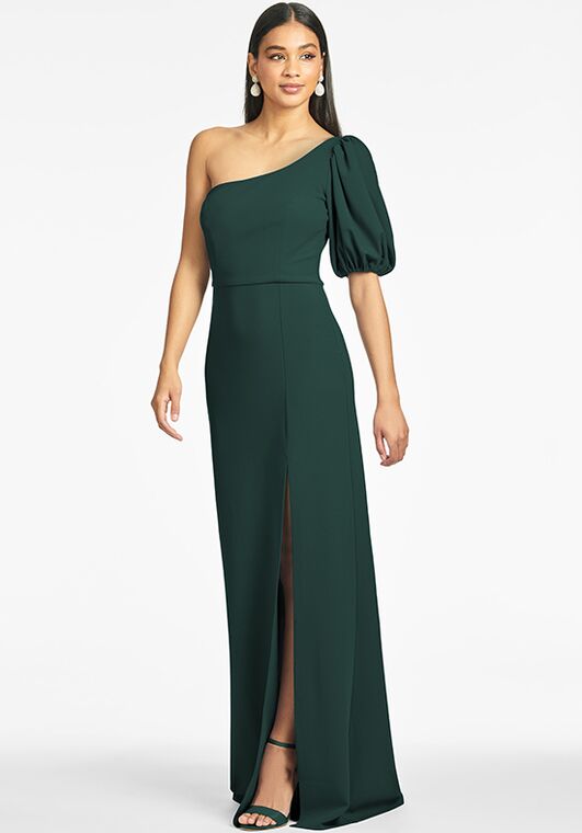 Sachin & Babi Nadia Gown - Emerald One Shoulder Bridesmaid Dress - 6