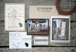 Rustic Postcard Inspired Invitations