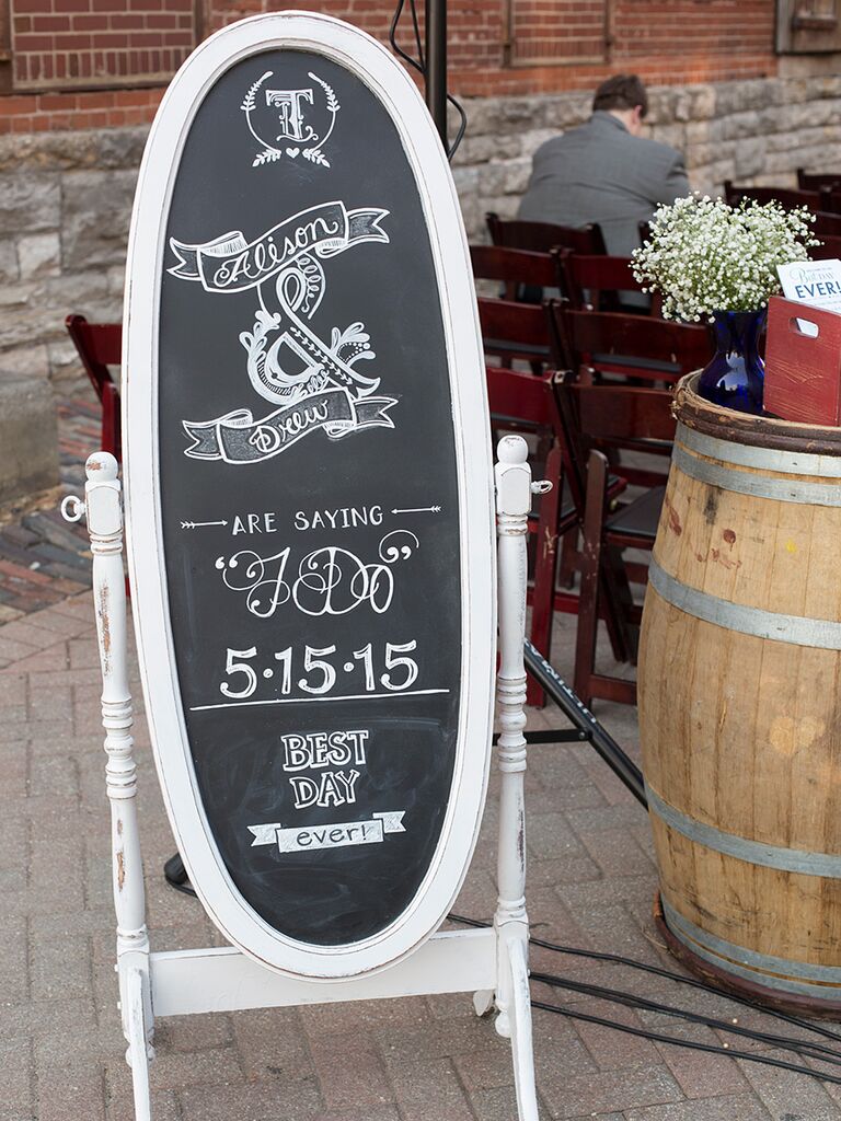 Pretty hand-lettering on a vintage chalkboard