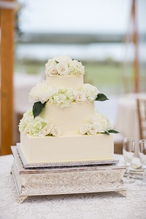 Three-Tiered Square Wedding Cake