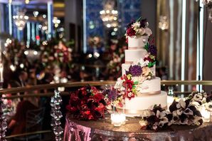 Tiered Round Wedding Cake With Flowers