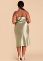Birdy Grey Lisa Midi Dress in Satin Moss Green Bridesmaid Dress - thumbnail - 5