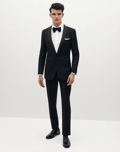 Suit Shop Men's Premium Shawl Lapel Black Tuxedo Black Tuxedo