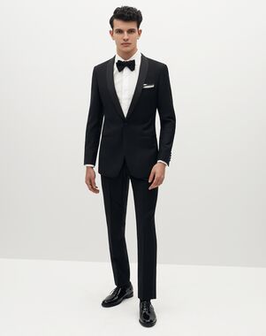 Suit Shop Men's Premium Shawl Lapel Black Tuxedo Black Tuxedo