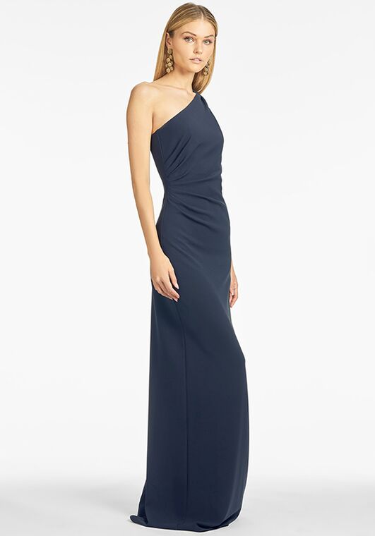 Sachin & Babi Cece Gown - Navy One Shoulder Bridesmaid Dress - 5