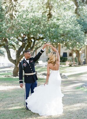 Couple Sharing Dance at The Ivory Oak in Wimberley, Texas