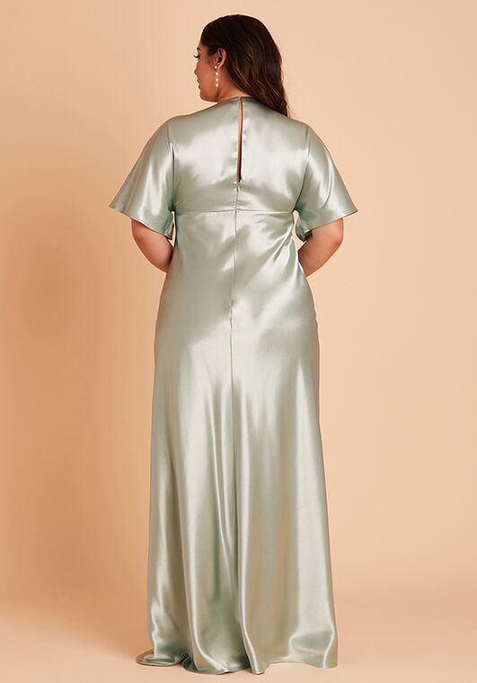 Birdy Grey Jesse Dress in Satin Sage V-Neck Bridesmaid Dress - 7